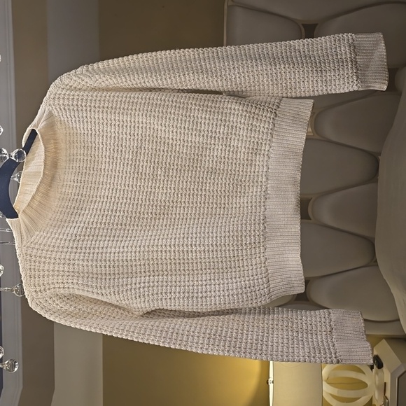 Theory Cream Ribbed Knit Sweater - Picture 1 of 12